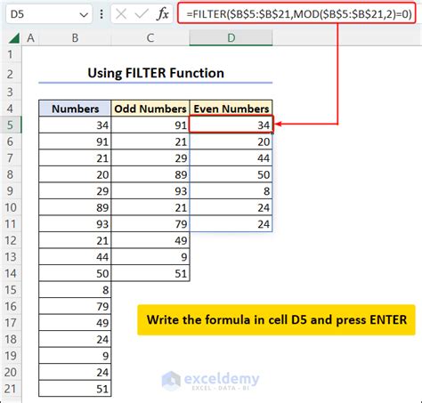 How to Separate Odd and Even Numbers in Excel – 6 Methods .